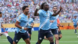 Jérémy Dokú celebra su gol contra Juventus
