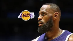Logo de Lakers y LeBron James.