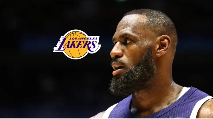 Logo de Lakers y LeBron James.