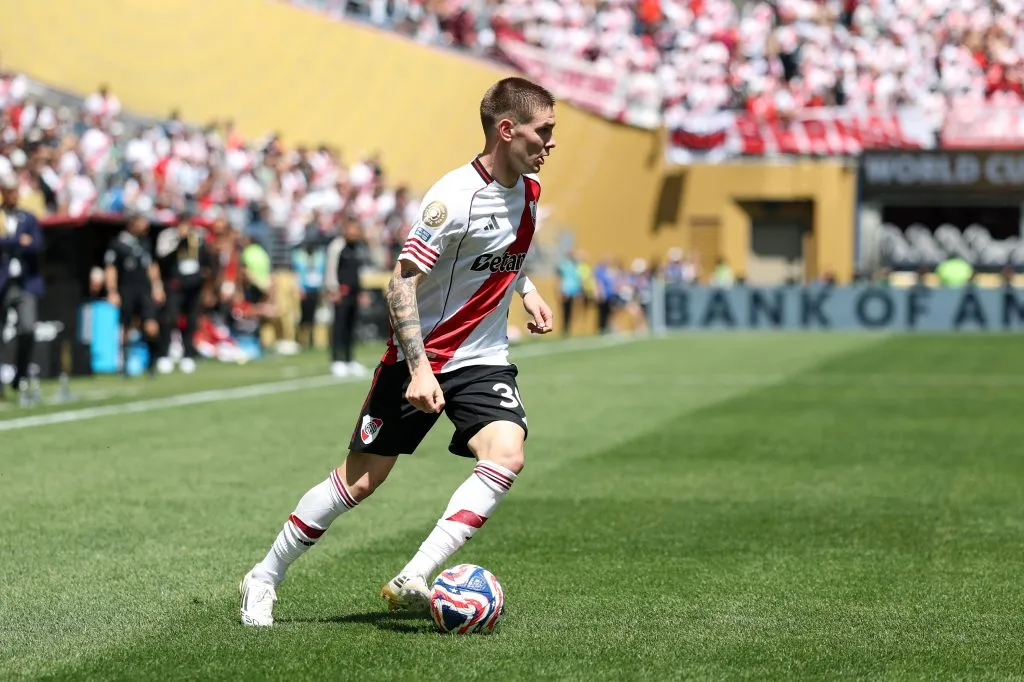 Mastantuono se entrenará en River de manera diferenciada hasta su salida rumbo a Real Madrid en agosto. (Getty Images)