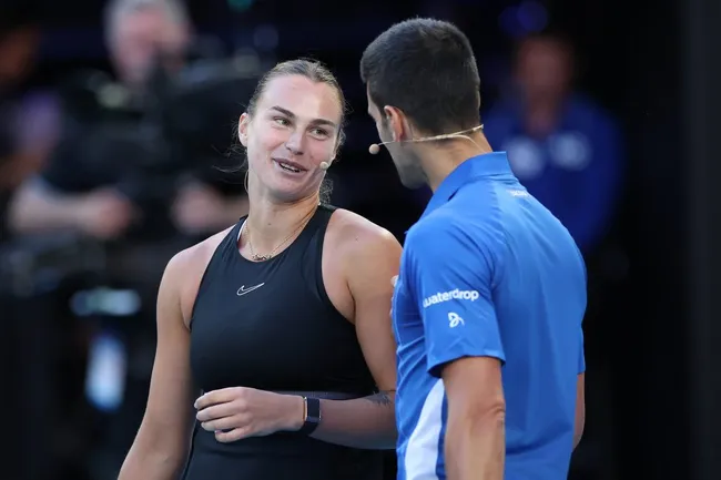 Aryna Sabalenka y Novak Djokovic (GETTY IMAGES)