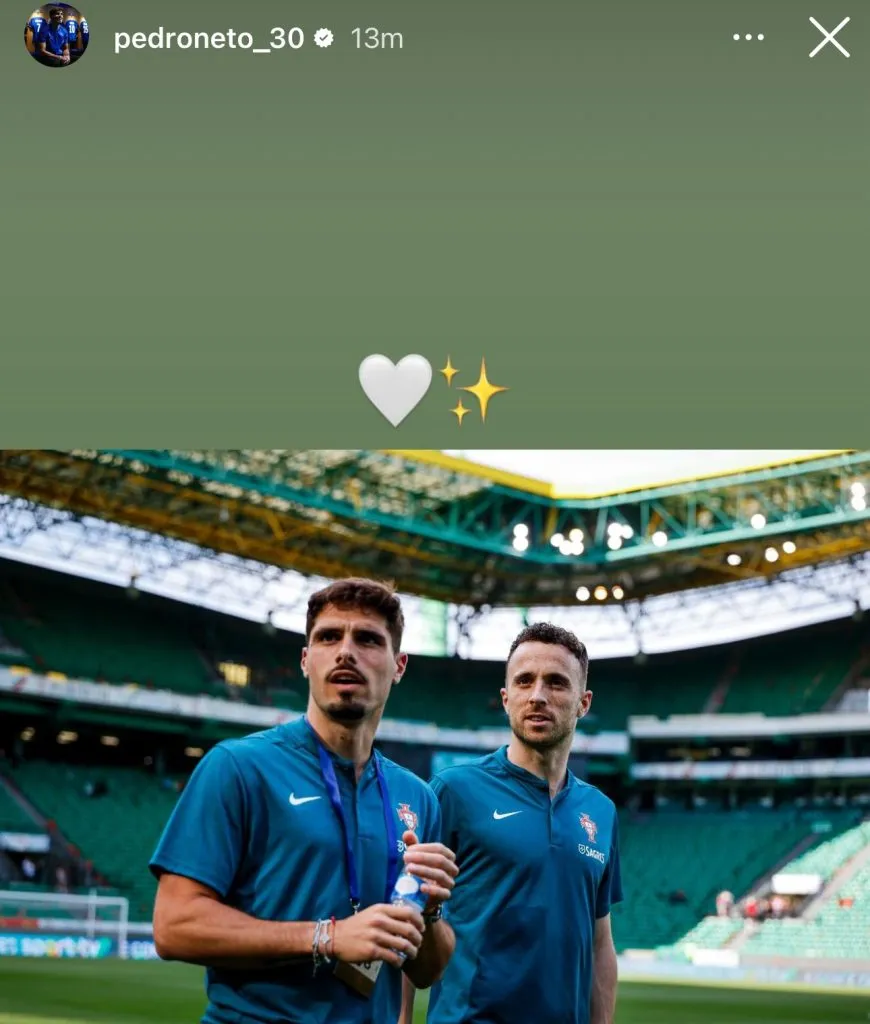 Una de las historias de Pedro Neto para Diogo Jota en Instagram.
