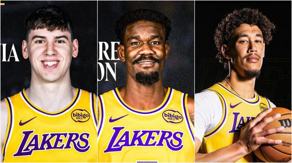 Los 3 jugadores que Lakers anunció. (Foto: X / @Lakers)