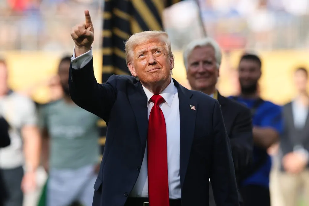 Donald Trump durante la ceremonia de premiación del Mundial de Clubes. (Getty Images)
