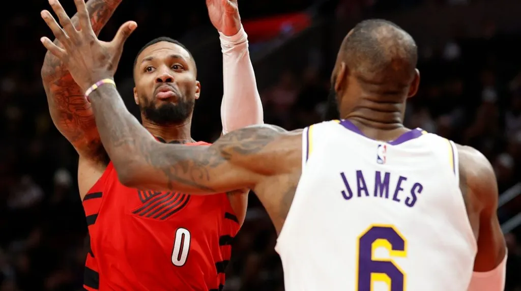 Damian Lillard y LeBron James. (Foto: Getty Images)