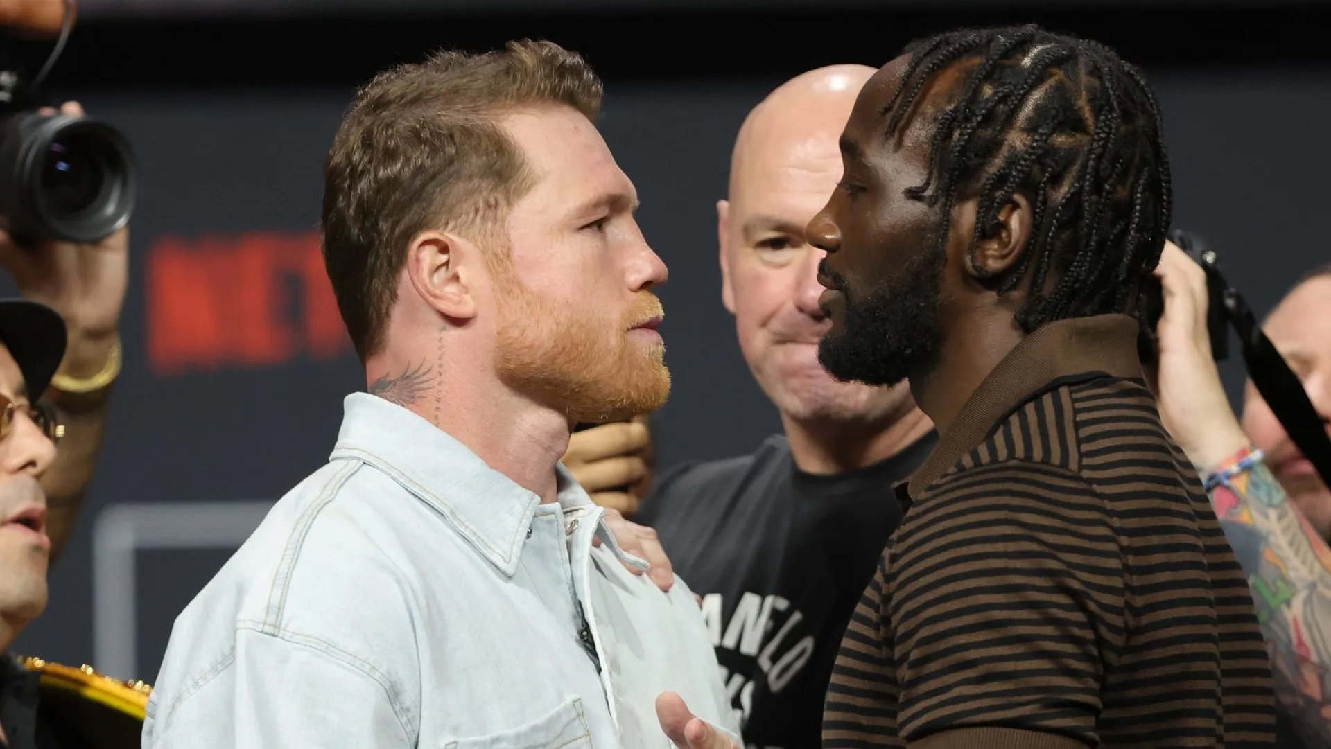 Canelo Álvarez y Terence Crawford frente a frente (Getty Images)