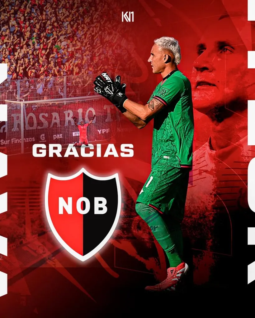 La foto que usó Keylor Navas para despedirse de Newell’s.