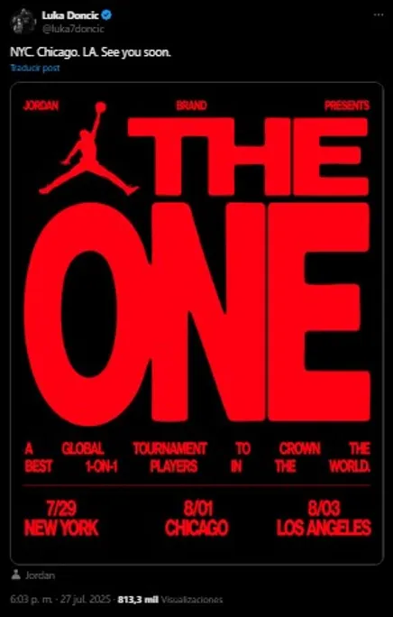 Anuncio de Luka Doncic. (Foto: X / @luka7doncic)