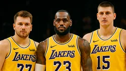Luka Doncic, LeBron James y Nikola Jokic en Lakers