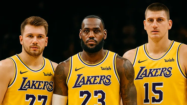 Luka Doncic, LeBron James y Nikola Jokic en Lakers