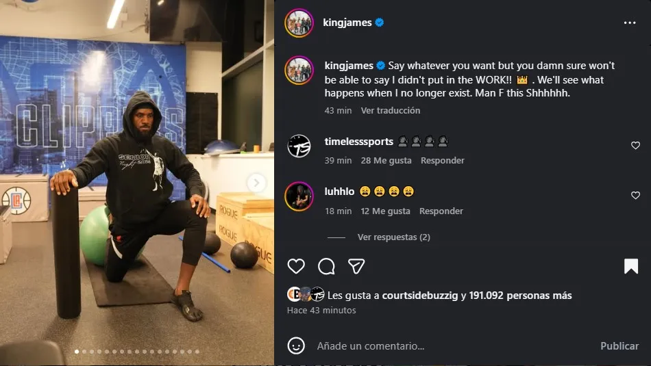 Post de LeBron James. (Foto: Instagram / @kingjames)