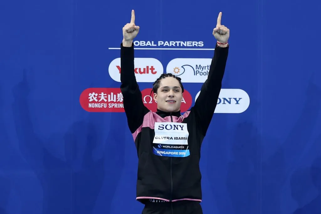 Osmar Olvera destronó a los atletas chinos del podio de la prueba de trampolín de 3 metros tras 20 años. (Getty Images)