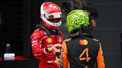 Charles Leclerc y Lando Norris en el GP de Hungría 2025