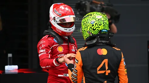 Charles Leclerc y Lando Norris en el GP de Hungría 2025