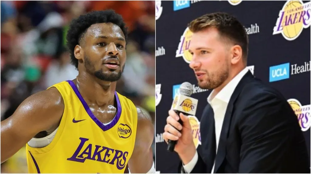 Bronny James y Luka Doncic. (Foto: Getty Images)