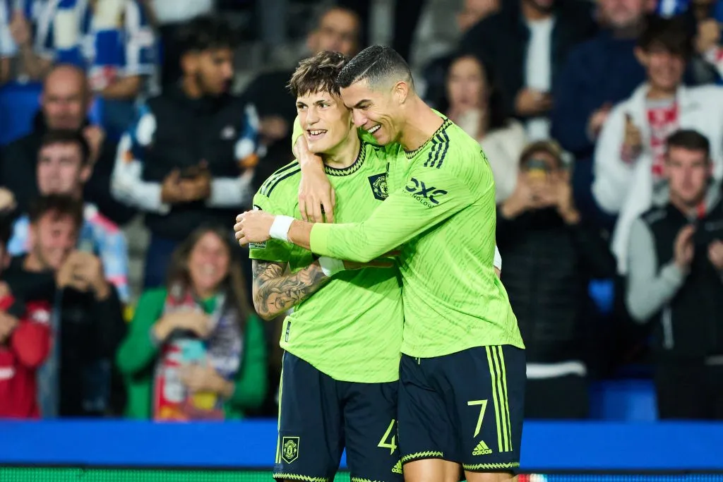 Cristiano Ronaldo y Alejandro Garnacho (Getty Images)