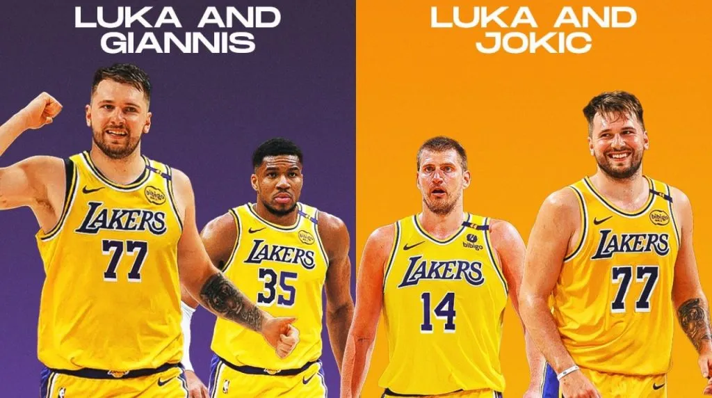 Luka Doncic, Giannis Antetokounmpo y Nikola Jokic. (Foto: x / @ClutchPoints)