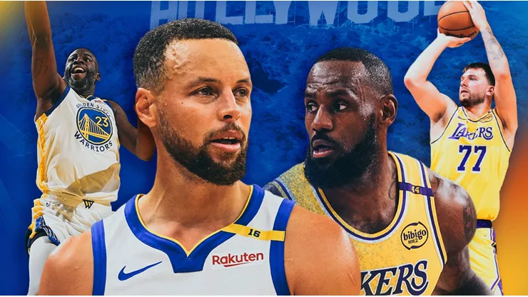Draymond Green, Stephen Curry, LeBron James y Luka Doncic.