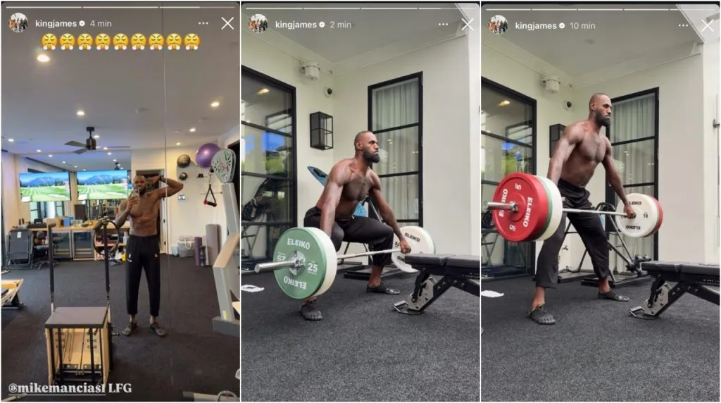 Entrenamiento de LeBron James. (Foto: Instagram / @kingjames)