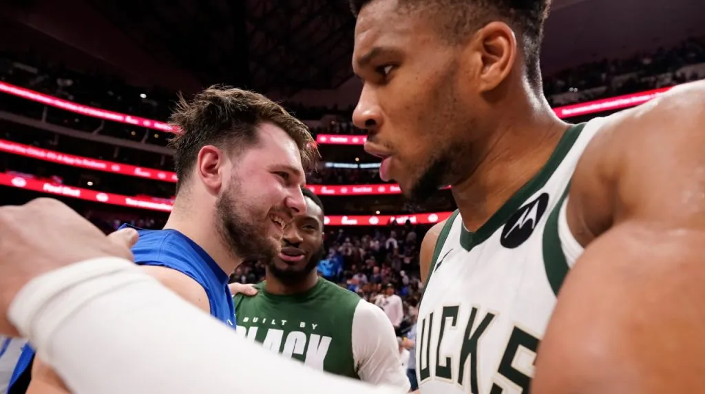 Luka Doncic y Giannis Antetokounmpo. (Foto: Getty Images)