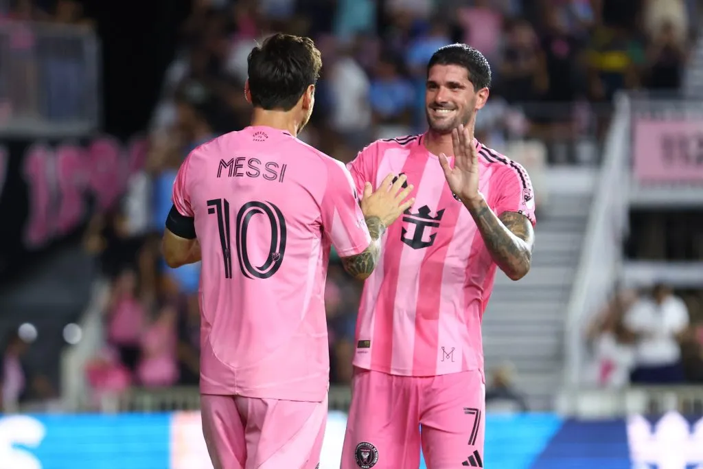 Lionel Messi en Inter Miami con Rodrigo De Paul (Getty Images)