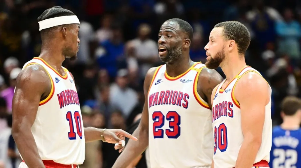 Jimmy Butler, Draymond Green y Stephen Curry. (Foto: Getty Images)