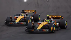 Oscar Piastri y Lando Norris luchando en una curva