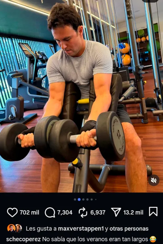 Verstappen y Horner le dieron ‘me gusta’ al posteo de Checo Pérez (@schecoperez)