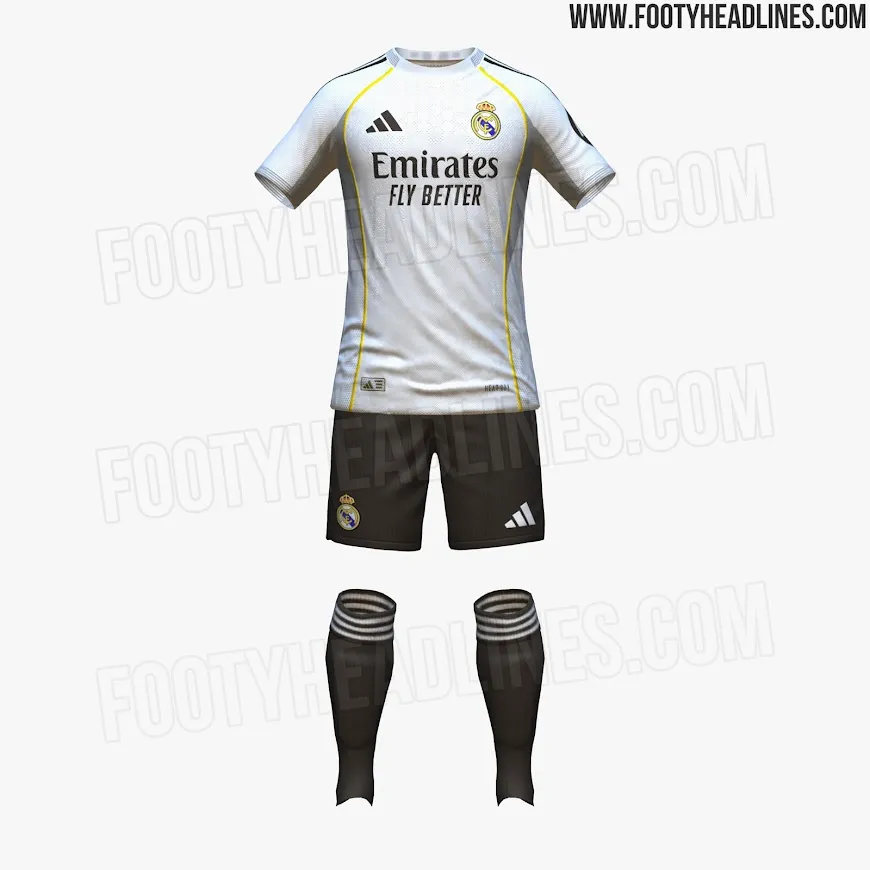 Real Madrid tiene shorts y medias marrones para casos especiales. [Foto: Footy Headlines]