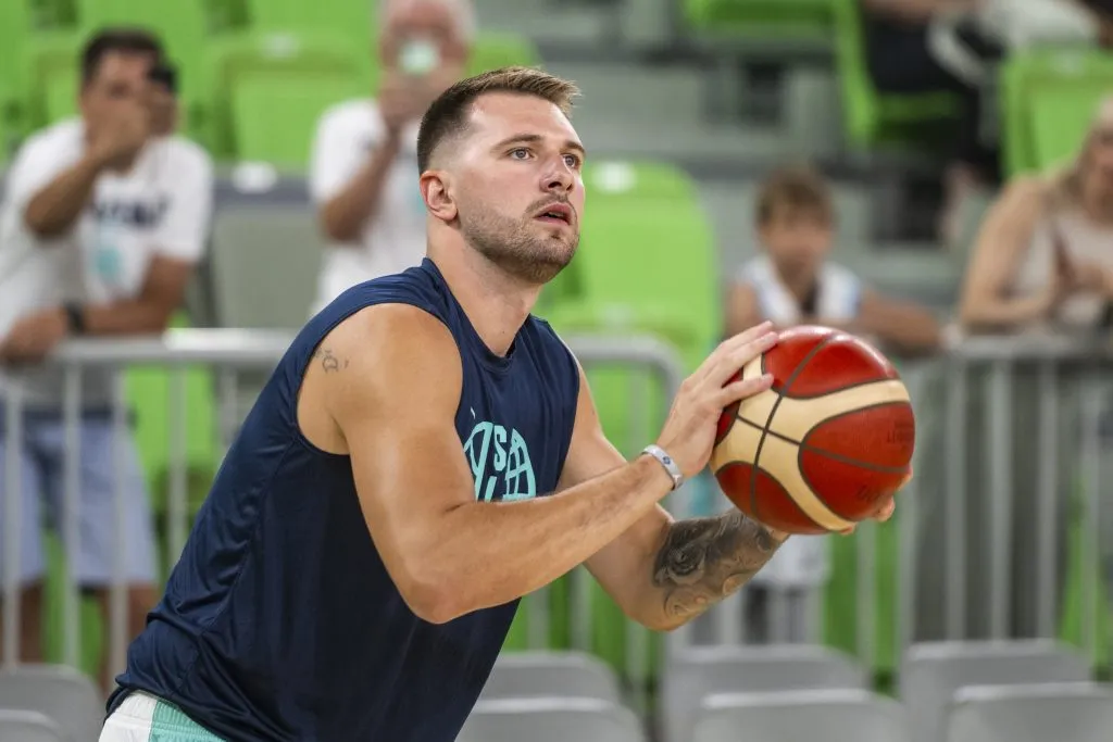 Luka Doncic en el entrenamiento con Eslovenia (GETTY IMAGES)