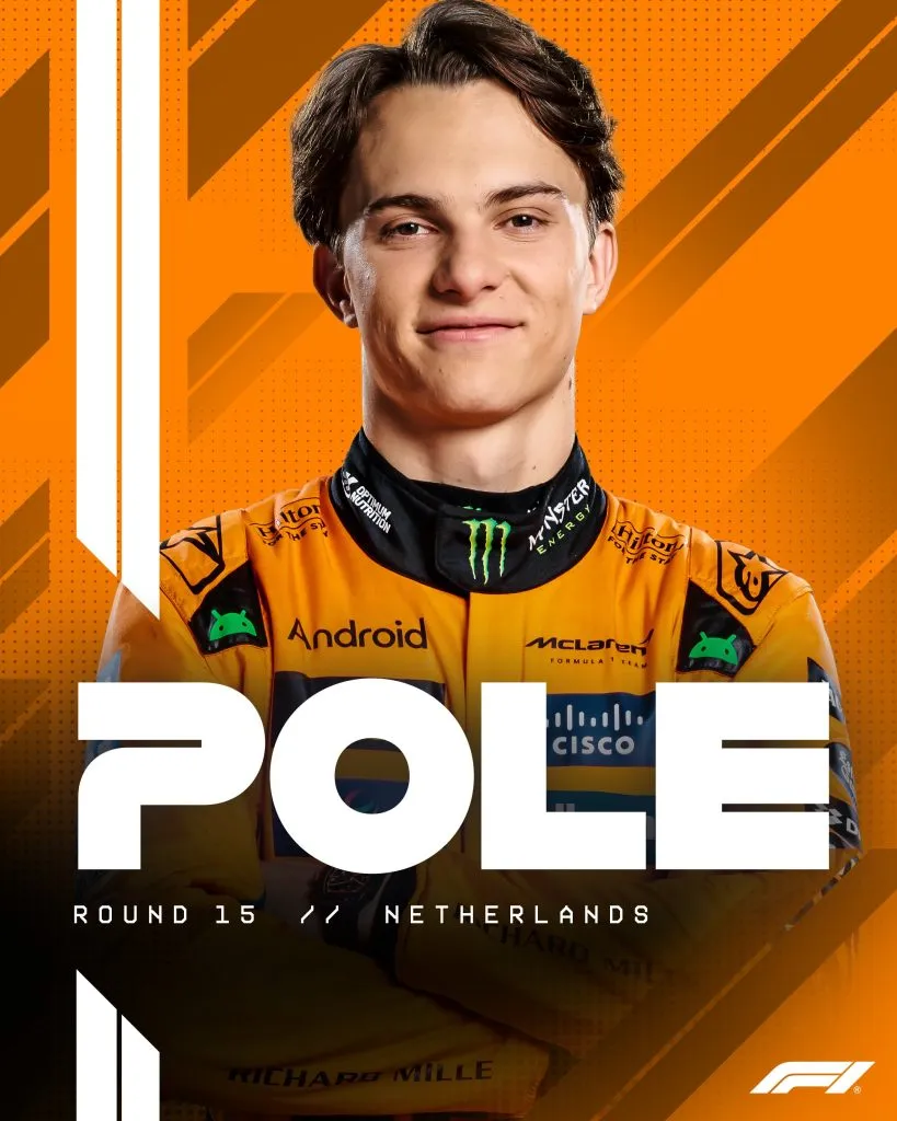 Oscar Piastri consiguió la pole en Zandvoort (Foto: @F1)