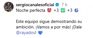 El mensaje de Sergio Canales (@sergiocanalesoficial)