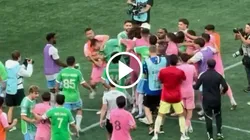 El momento de empujones entre futbolistas y particulares de Inter Miami y Seattle Sounders.