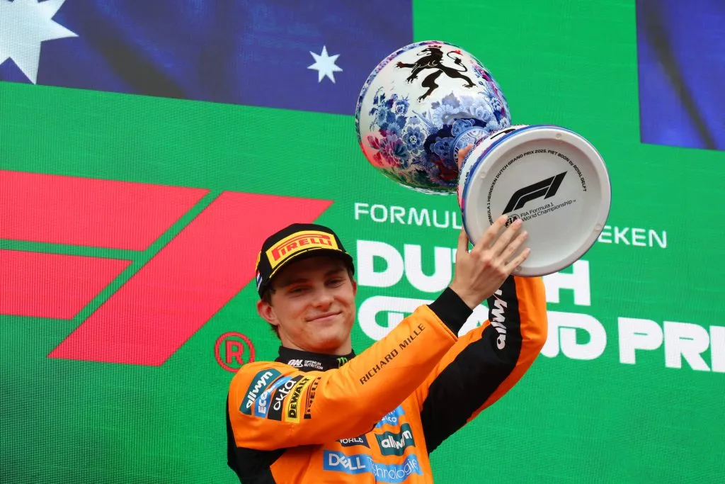 Oscar Piastri celebra su triunfo en el GP de Países Bajos 2025 (GETTY IMAGES)