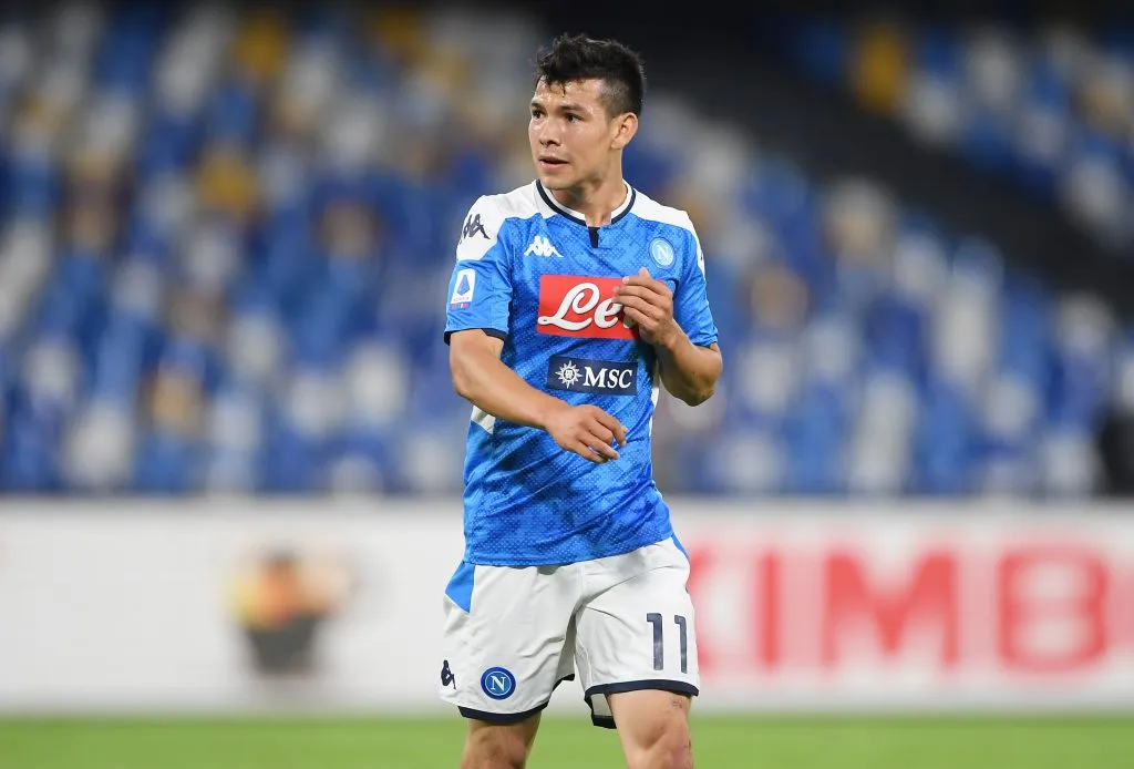 Hirving Lozano en la temporada que fue dirigido por Carlo Ancelotti en Napoli (Getty Images)