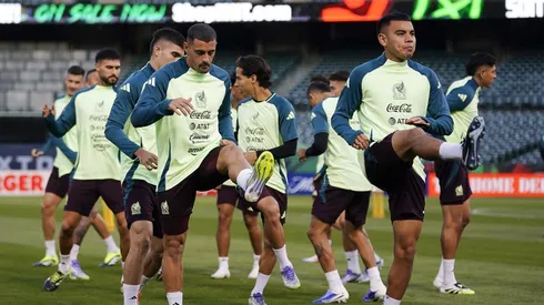 La Selección Mexicana en uno de sus entrenamientos previos al duelo frente a Japón.