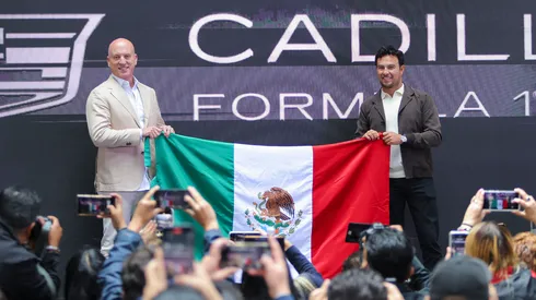 Checo Pérez en su presentación oficial en Cadillac