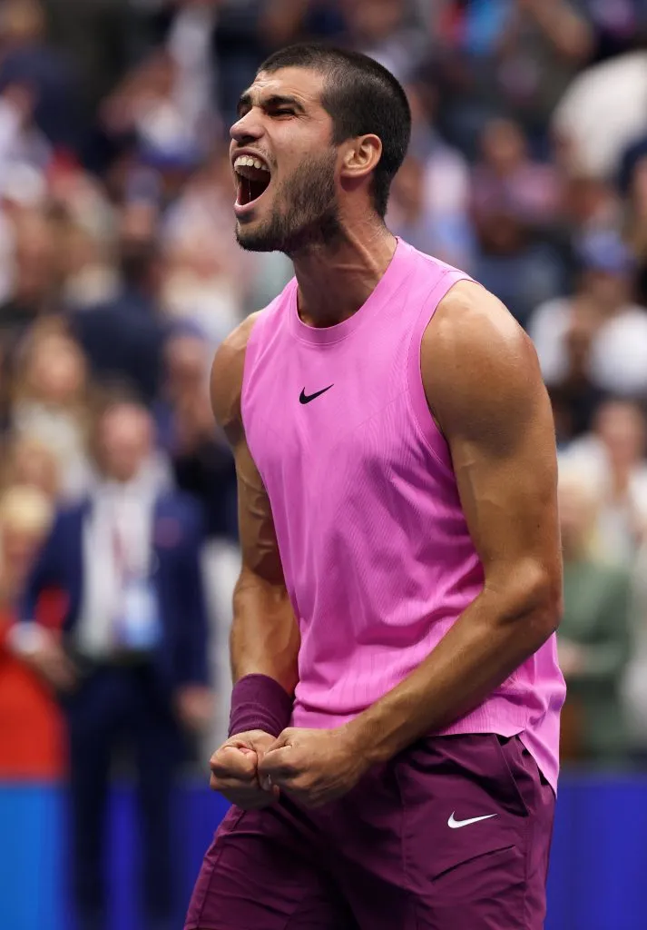 Carlos Alcaraz festejando su título de US Open (Getty Images)