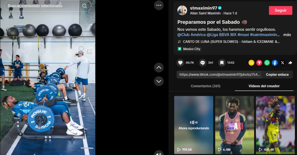 Allan Saint-Maximin y un mensaje a través de TikTok. [Foto: Captura]