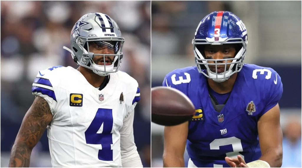 Dak Prescott y Russell Wilson en Cowboys vs. Giants. (Foto: Getty Images)