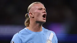 Erling Haaland viene de convertir en la victoria del Manchester City por 2-0 ante Napoli por la Champions League.