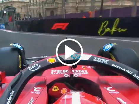 Así fue el choque de Charles Leclerc en la clasificación de Baku