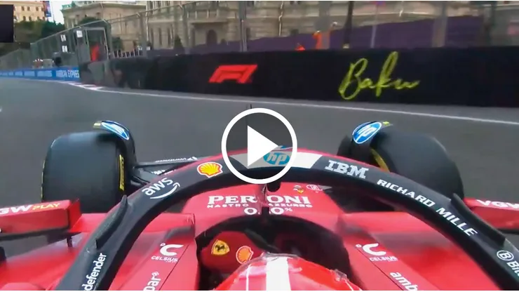Charles Leclerc chocó en el Gran Premio de Azerbaiyán
