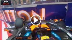Oscar Piastri chocó en la carrera del GP de Azerbaiyán 2025