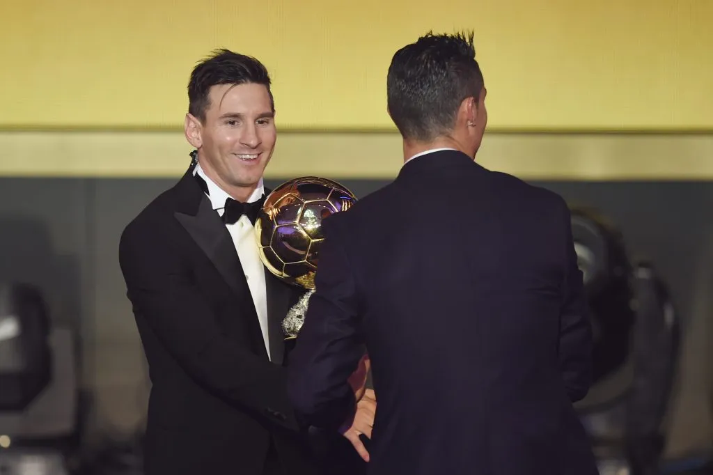 Lionel Messi y Cristiano Ronaldo en la gala del Balón de Oro 2016 (Getty Images)