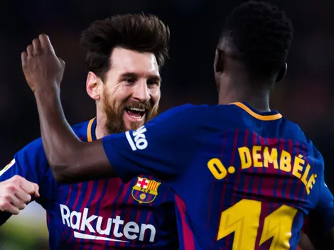 La felicitación de Lionel Messi a Ousmane Dembélé
