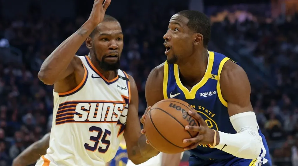 Kevin Durant y Jonathan Kuminga en la NBA. (Foto: Getty Images)