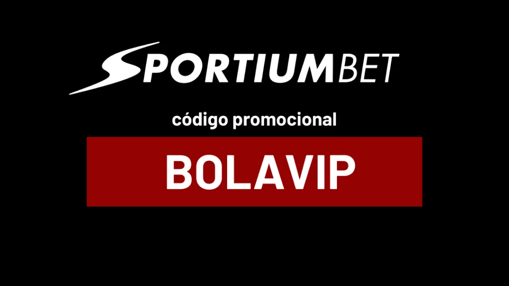 Código promocional Sportium México BOLAVIP, en cuadro rojo notable