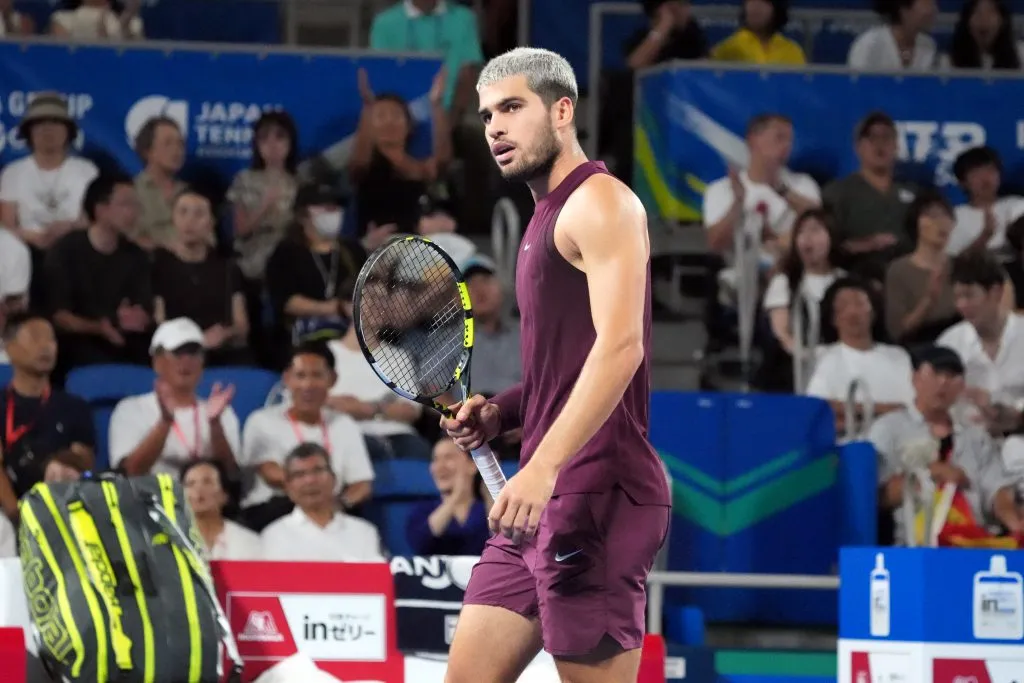 Carlos Alcaraz en el ATP de Tokio (Getty Images)
