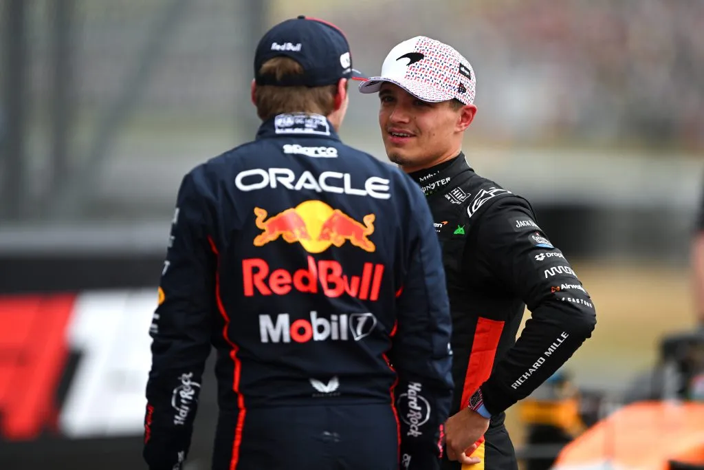 Max Verstappen y Lando Norris en Silverstone 2025 (GETTY IMAGES)